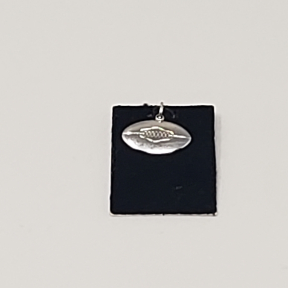 Sterling Silver Football Charm Pendant - Picture 7 of 9